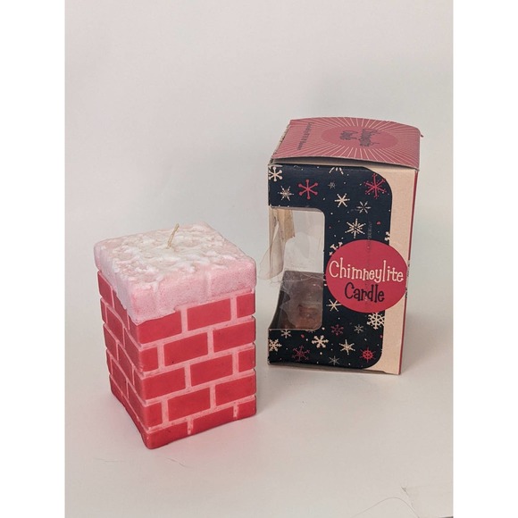 Vintage Mid-Century Christmas Candle, Chimneylite Red Brick Chimney, Kitschy 50s - Picture 10 of 10